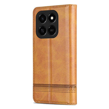 For Honor Play 10T 5G/400 Smart 5G AZNS Magnetic Calf Texture Flip Leather Phone Case(Light Brown)