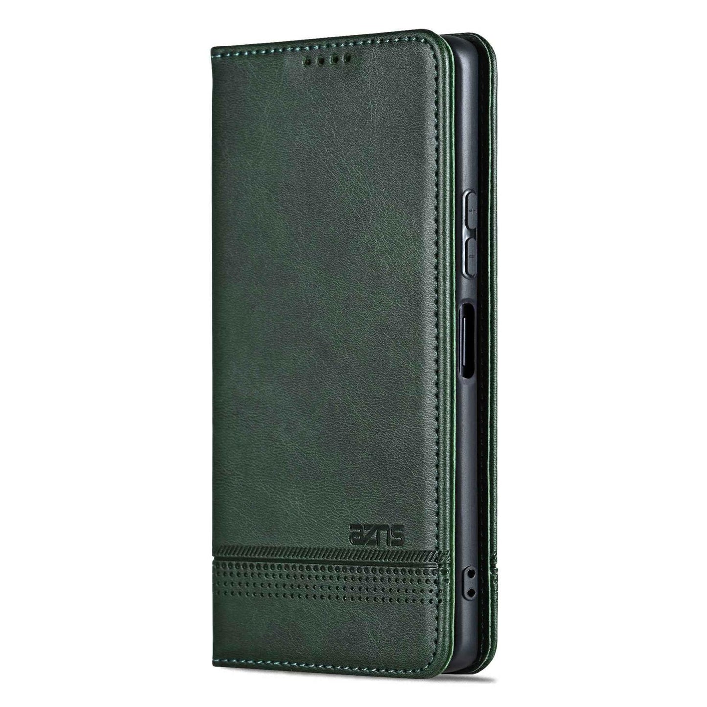 For Honor Play 10T 5G/400 Smart 5G AZNS Magnetic Calf Texture Flip Leather Phone Case(Dark Green)