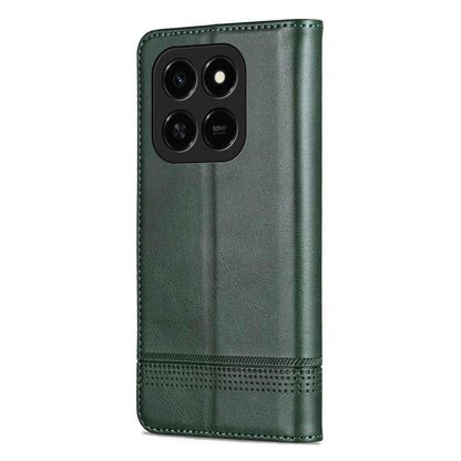 For Honor Play 10T 5G/400 Smart 5G AZNS Magnetic Calf Texture Flip Leather Phone Case(Dark Green)
