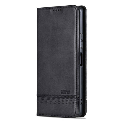 For Honor Play 10T 5G/400 Smart 5G AZNS Magnetic Calf Texture Flip Leather Phone Case(Black)