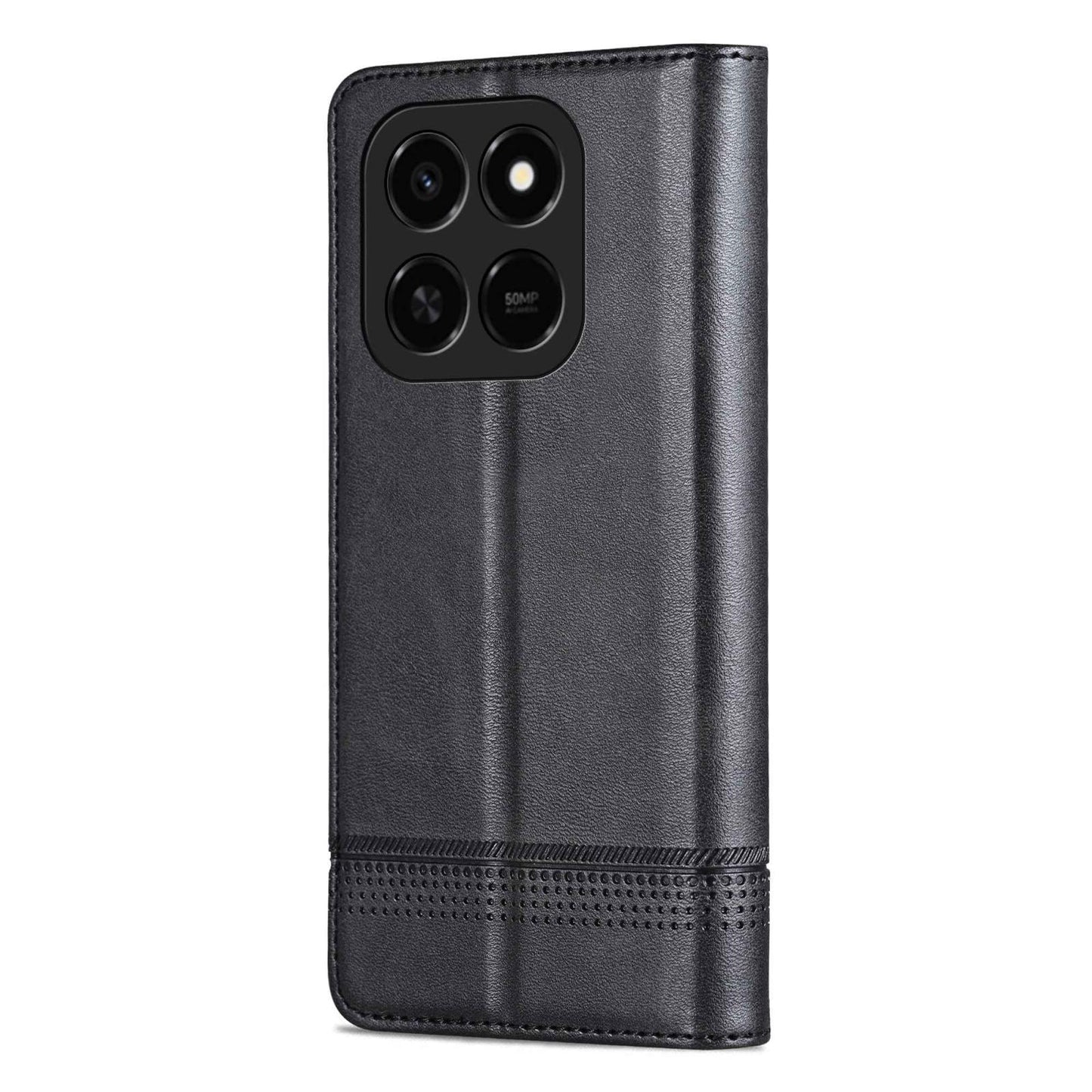 For Honor Play 10T 5G/400 Smart 5G AZNS Magnetic Calf Texture Flip Leather Phone Case(Black)