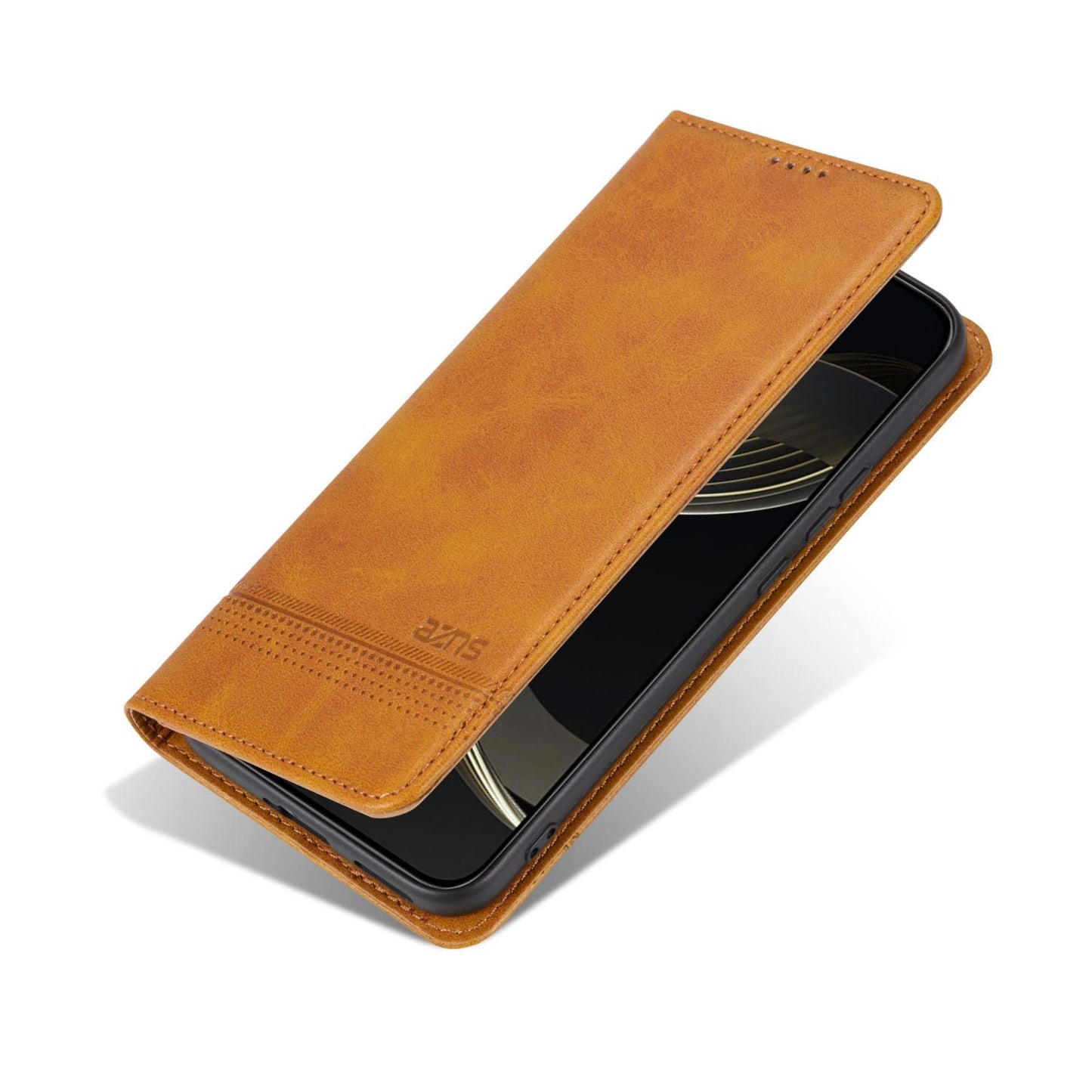 For Honor X80 Pro Max 5G AZNS Magnetic Calf Texture Flip Leather Phone Case(Light Brown)