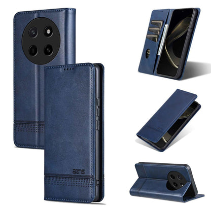 For Honor X80 Pro Max 5G AZNS Magnetic Calf Texture Flip Leather Phone Case(Dark Blue)