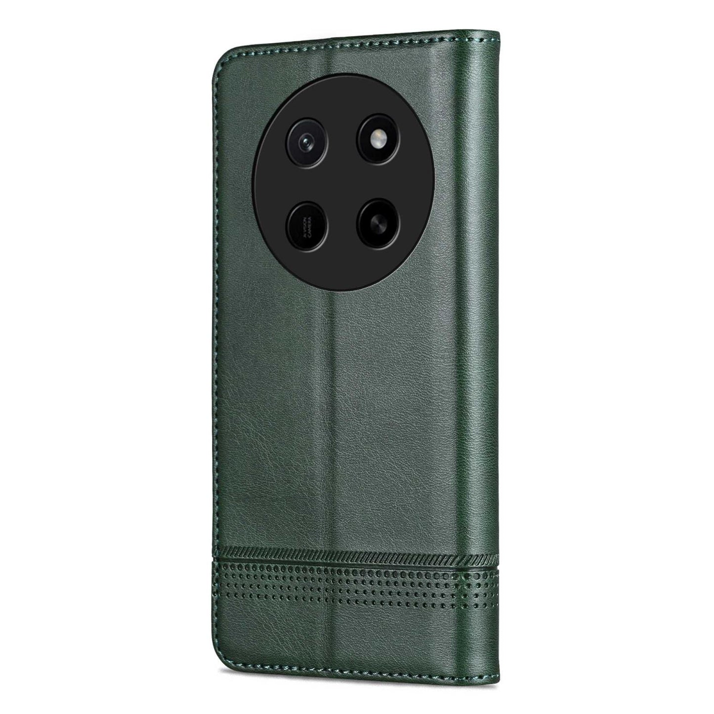 For Honor X80 Pro Max 5G AZNS Magnetic Calf Texture Flip Leather Phone Case(Dark Green)