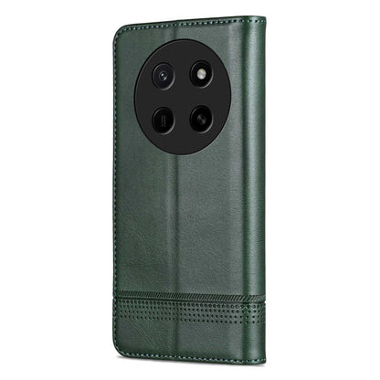 For Honor X80 Pro Max 5G AZNS Magnetic Calf Texture Flip Leather Phone Case(Dark Green)