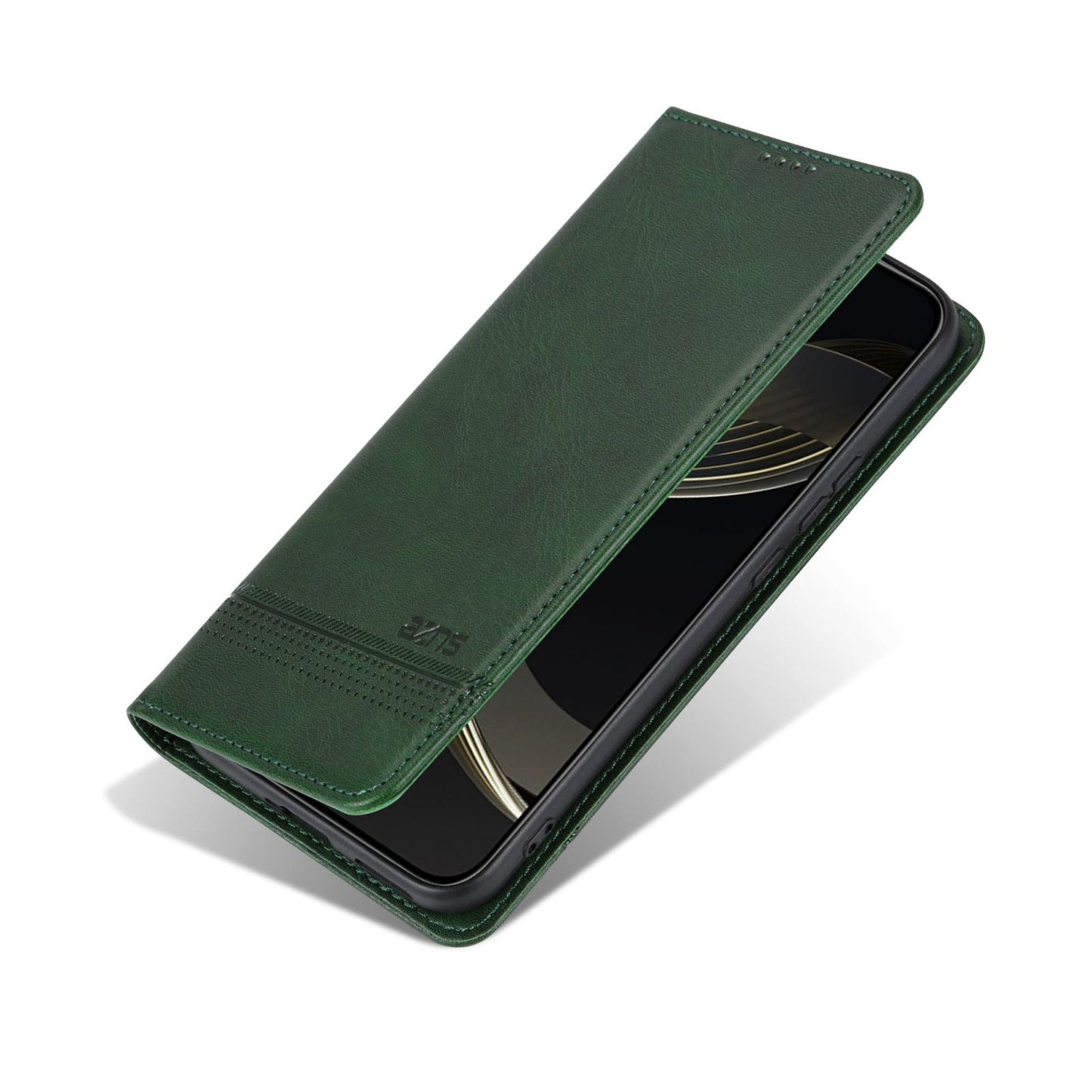 For Honor X80 Pro Max 5G AZNS Magnetic Calf Texture Flip Leather Phone Case(Dark Green)