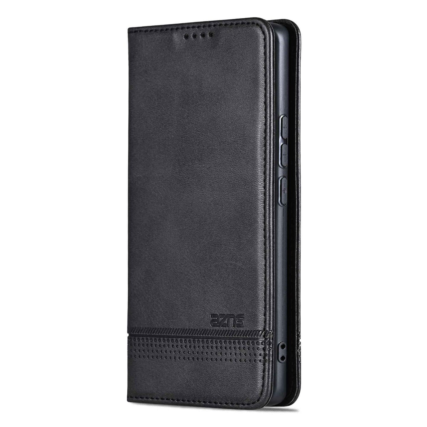 For Honor X80 Pro Max 5G AZNS Magnetic Calf Texture Flip Leather Phone Case(Black)