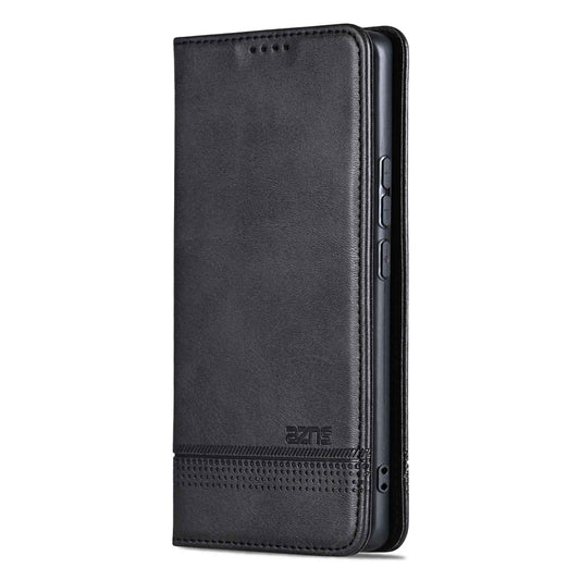 For Honor X80 Pro Max 5G AZNS Magnetic Calf Texture Flip Leather Phone Case(Black)