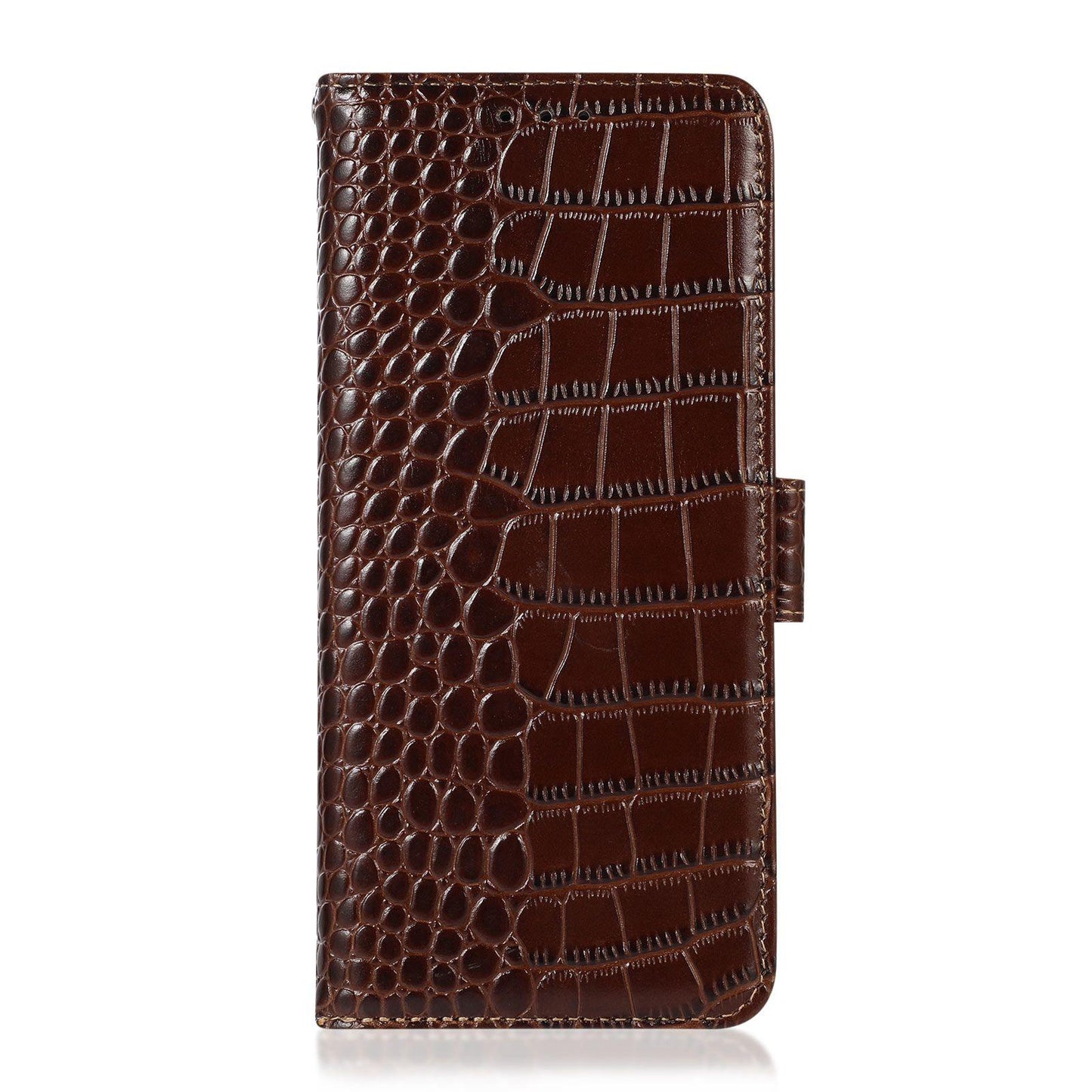 For Motorola Edge 70 Max 5G Crocodile Top Layer Cowhide Leather Phone Case(Brown)