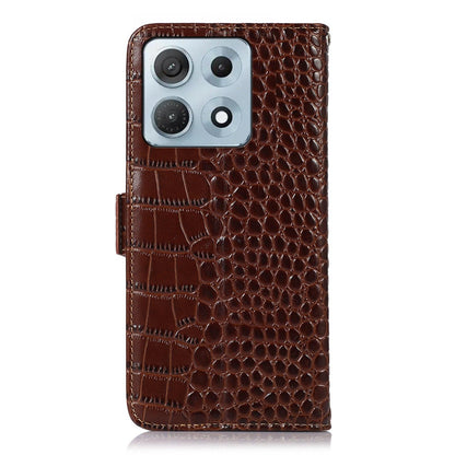 For Motorola Edge 70 Max 5G Crocodile Top Layer Cowhide Leather Phone Case(Brown)