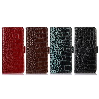For Motorola Edge 70 Max 5G Crocodile Top Layer Cowhide Leather Phone Case(Brown)