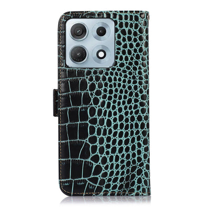 For Motorola Edge 70 Max 5G Crocodile Top Layer Cowhide Leather Phone Case(Green)