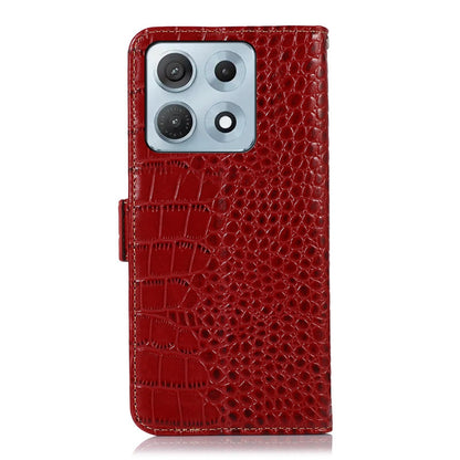 For Motorola Edge 70 Max 5G Crocodile Top Layer Cowhide Leather Phone Case(Red)