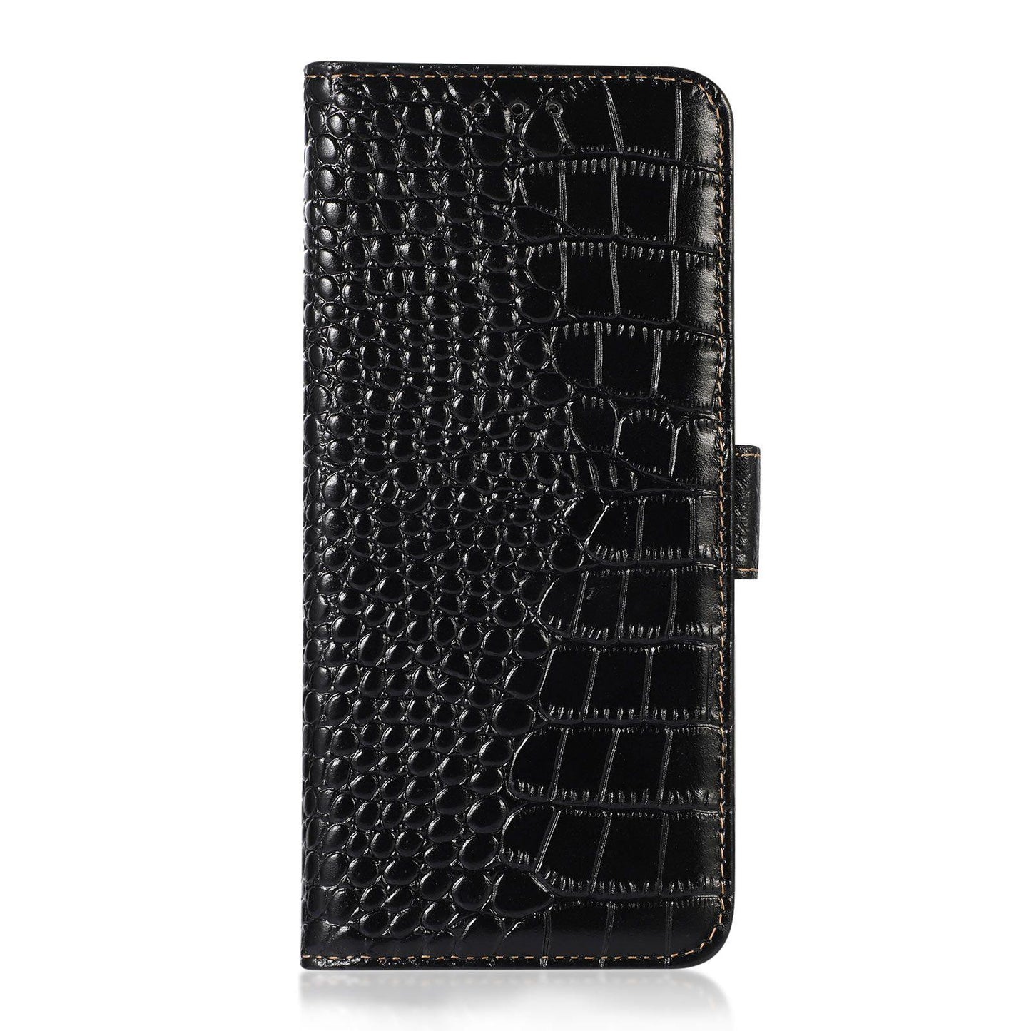 For Motorola Edge 70 Max 5G Crocodile Top Layer Cowhide Leather Phone Case(Black)