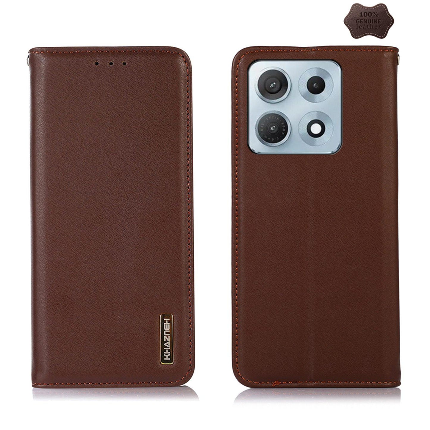 For Motorola Edge 70 Max 5G KHAZNEH Nappa Top Layer Cowhide Leather Phone Case(Brown)