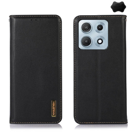 For Motorola Edge 70 Max 5G KHAZNEH Nappa Top Layer Cowhide Leather Phone Case(Black)