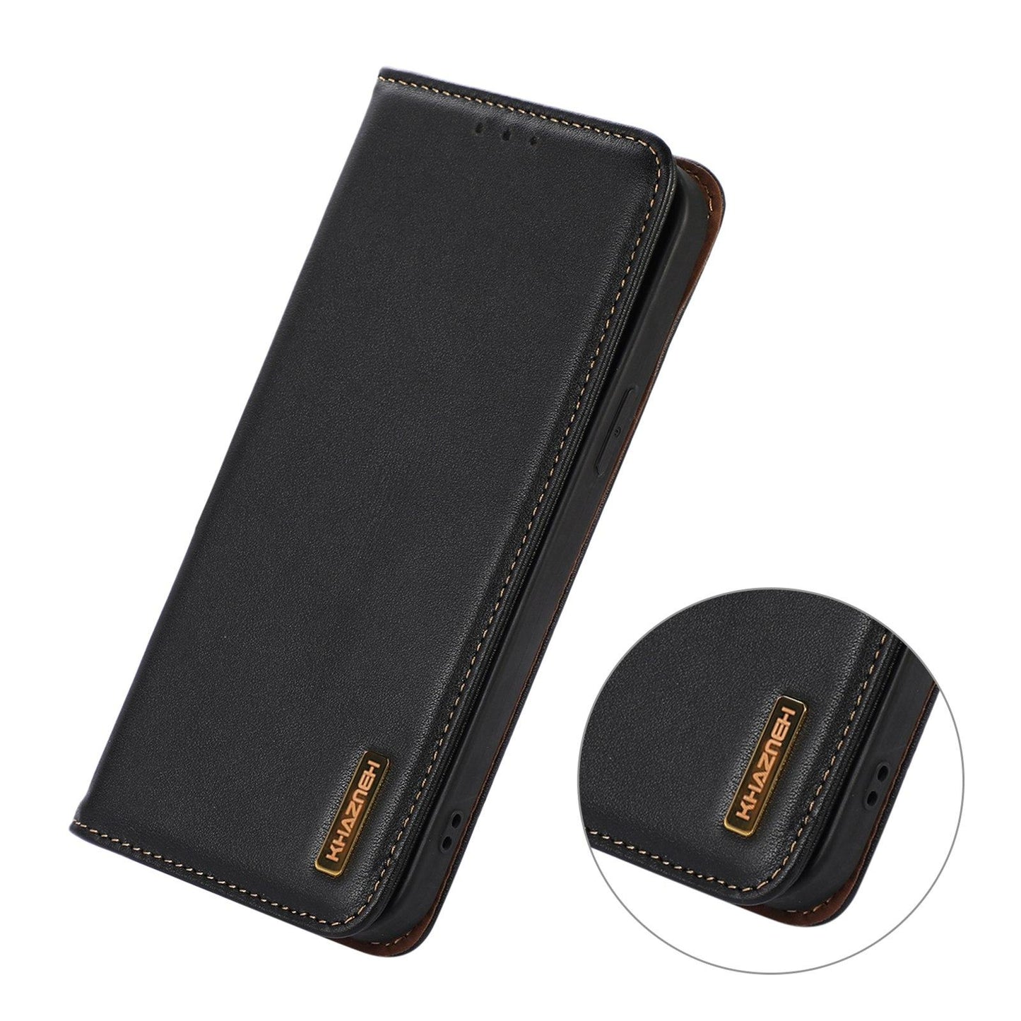 For Motorola Edge 70 Max 5G KHAZNEH Nappa Top Layer Cowhide Leather Phone Case(Black)