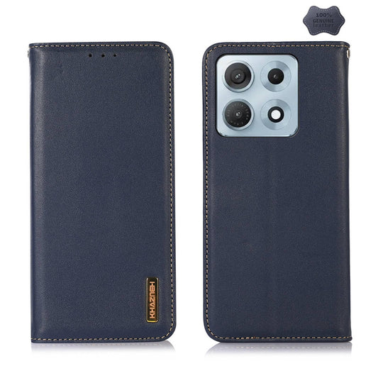 For Motorola Edge 70 Max 5G KHAZNEH Nappa Top Layer Cowhide Leather Phone Case(Blue)