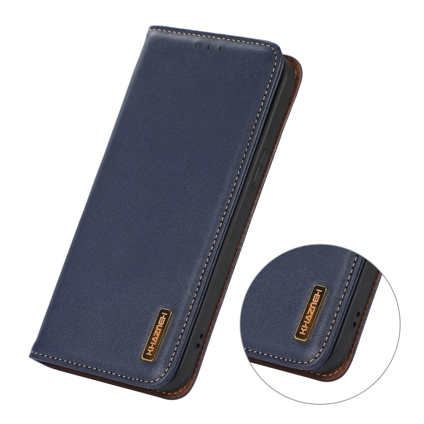 For Motorola Edge 70 Max 5G KHAZNEH Nappa Top Layer Cowhide Leather Phone Case(Blue)