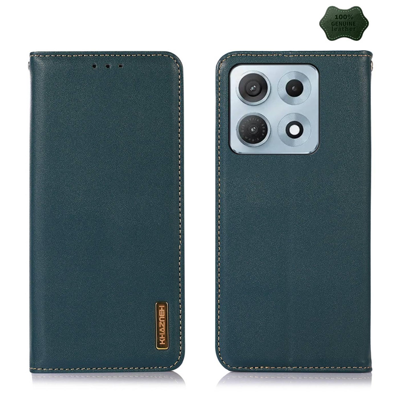 For Motorola Edge 70 Max 5G KHAZNEH Nappa Top Layer Cowhide Leather Phone Case(Green)
