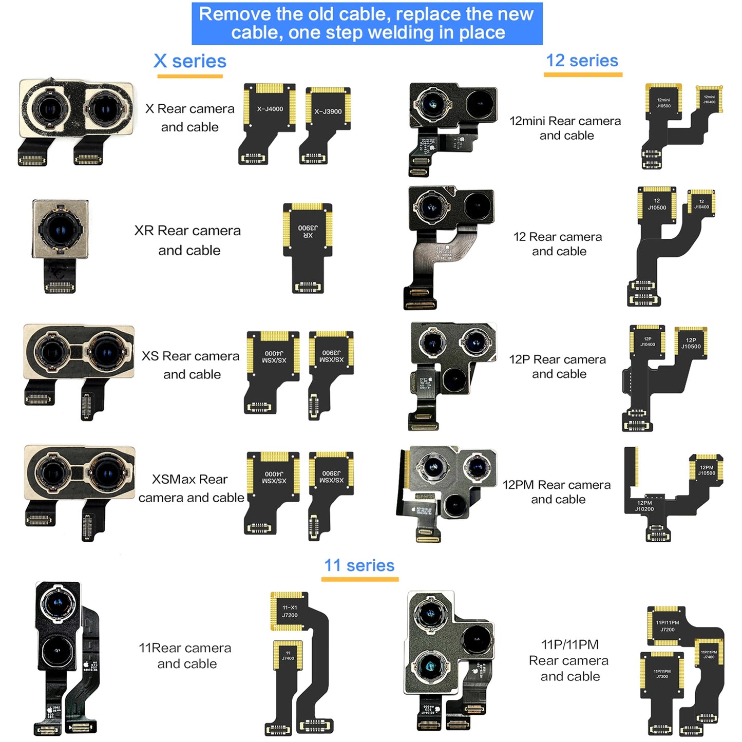 For iPhone XS / XS Max J3900 i2C Back Facing Wide Camera Cable