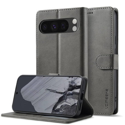 For Google Pixel 11 Pro XL LC.IMEEKE Calf Texture Flip Leather Phone Case(Grey)