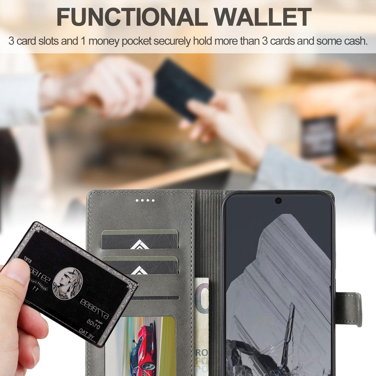 For Google Pixel 11 Pro XL LC.IMEEKE Calf Texture Flip Leather Phone Case(Grey)