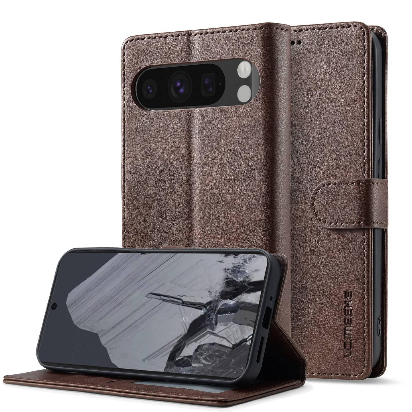 For Google Pixel 11 / 11 Pro LC.IMEEKE Calf Texture Flip Leather Phone Case(Brown)