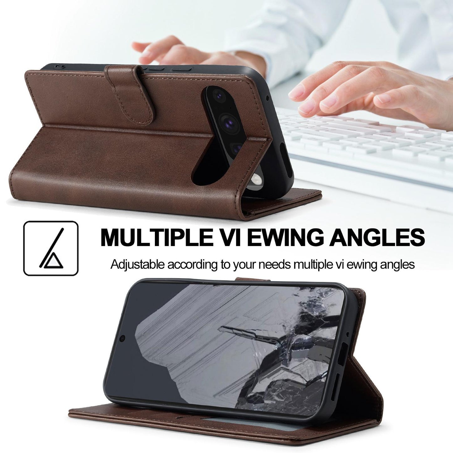 For Google Pixel 11 / 11 Pro LC.IMEEKE Calf Texture Flip Leather Phone Case(Brown)