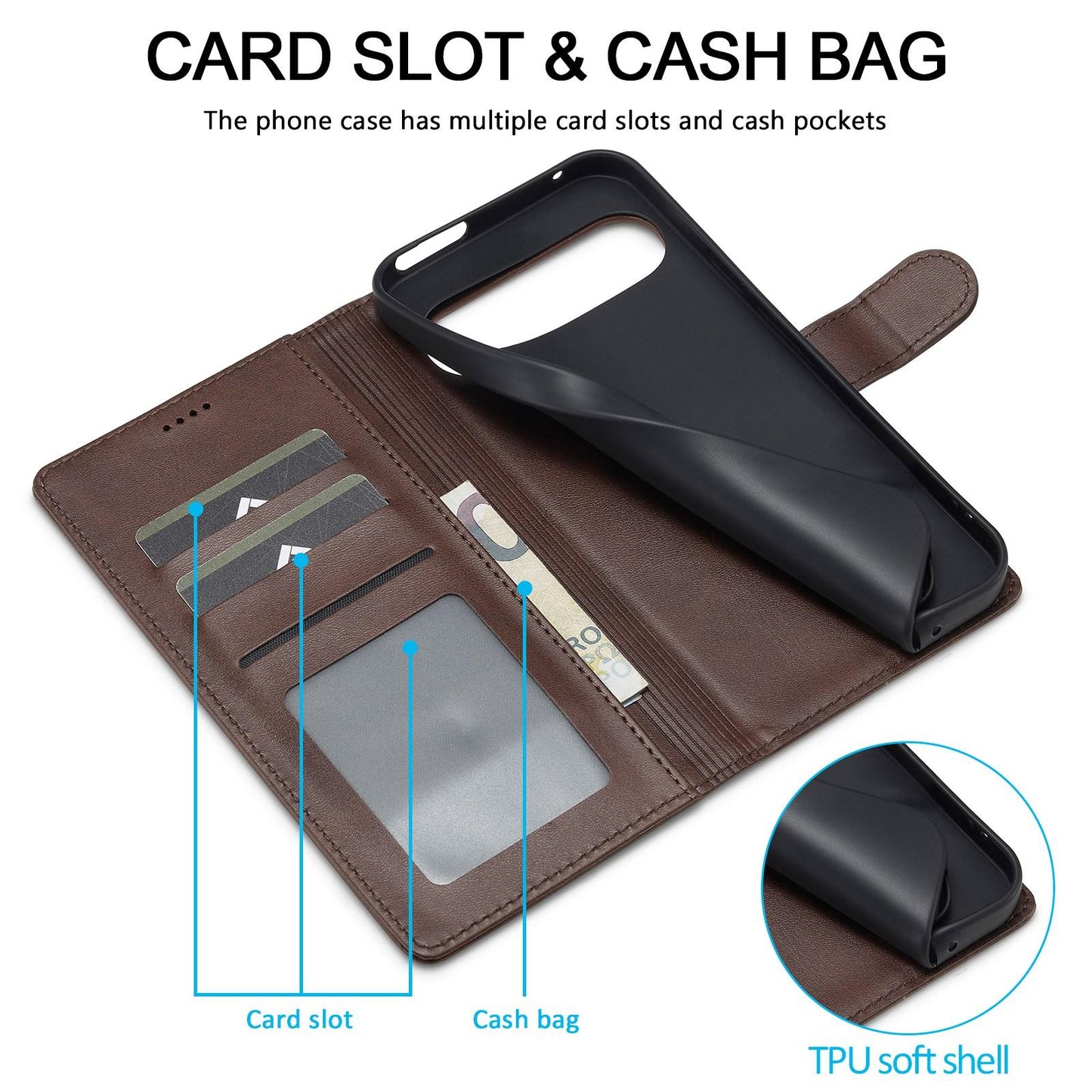 For Google Pixel 11 / 11 Pro LC.IMEEKE Calf Texture Flip Leather Phone Case(Brown)