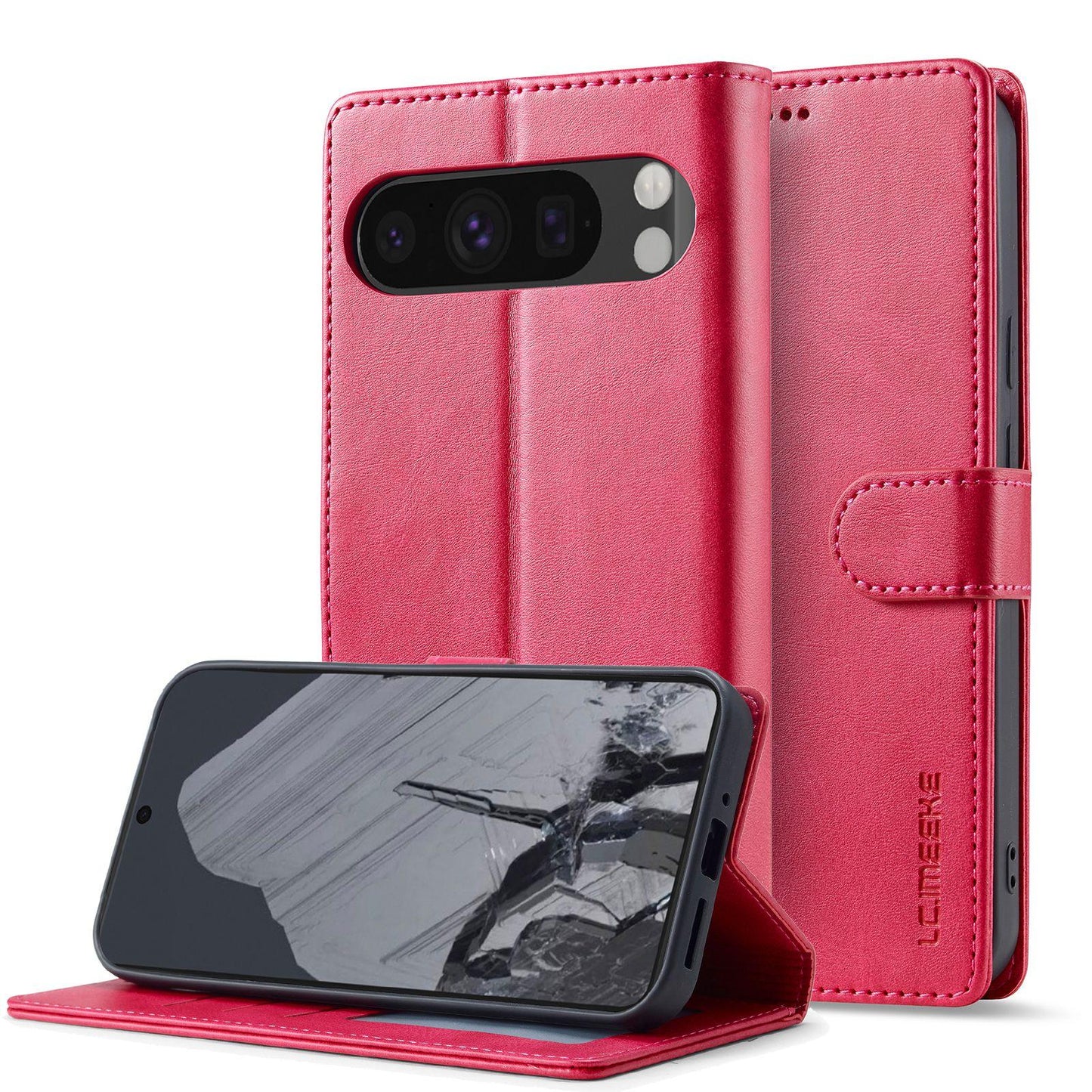 For Google Pixel 11 / 11 Pro LC.IMEEKE Calf Texture Flip Leather Phone Case(Red)