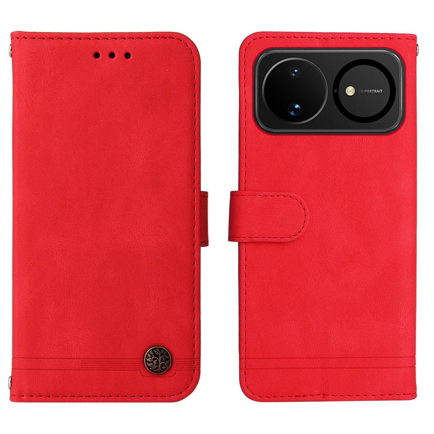 For Huawei nova 16 Skin Feel Life Tree Metal Button Leather Phone Case(Red)