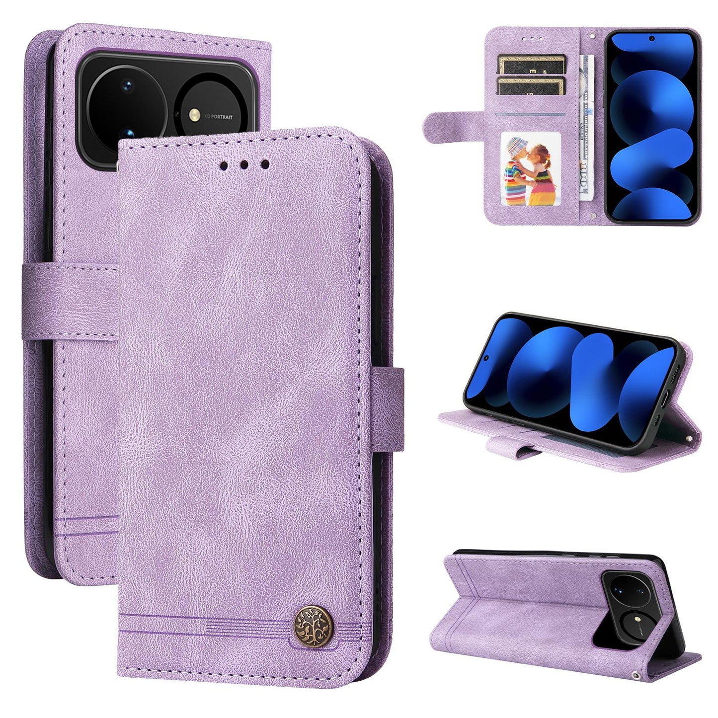 For Huawei nova 16 Skin Feel Life Tree Metal Button Leather Phone Case(Purple)