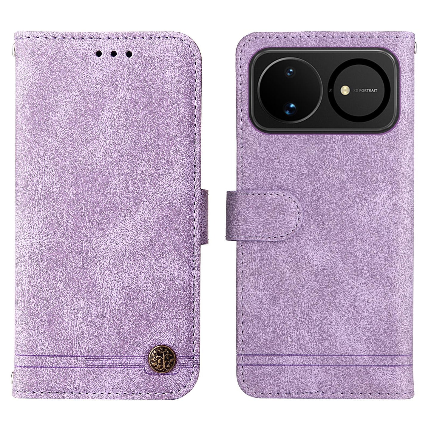 For Huawei nova 16 Skin Feel Life Tree Metal Button Leather Phone Case(Purple)