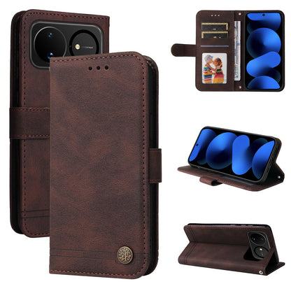 For Huawei nova 16 Skin Feel Life Tree Metal Button Leather Phone Case(Brown)