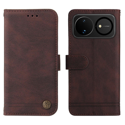 For Huawei nova 16 Skin Feel Life Tree Metal Button Leather Phone Case(Brown)