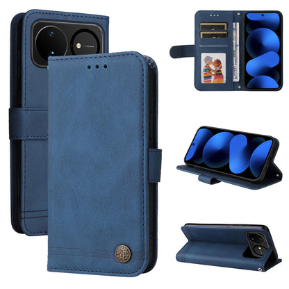 For Huawei nova 16 Skin Feel Life Tree Metal Button Leather Phone Case(Blue)