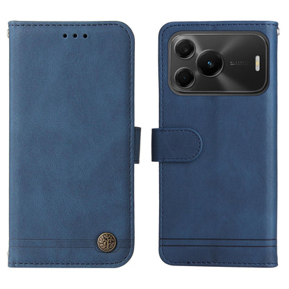 For Huawei nova 16 SE 5G Skin Feel Life Tree Metal Button Leather Phone Case - Blue - EDA004594523E