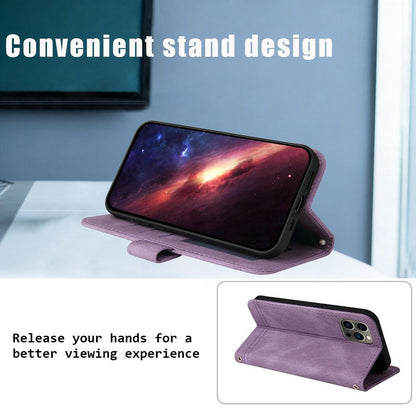 For Realme P4x 5G Skin Feel Life Tree Metal Button Leather Phone Case - Purple - EDA004594730B