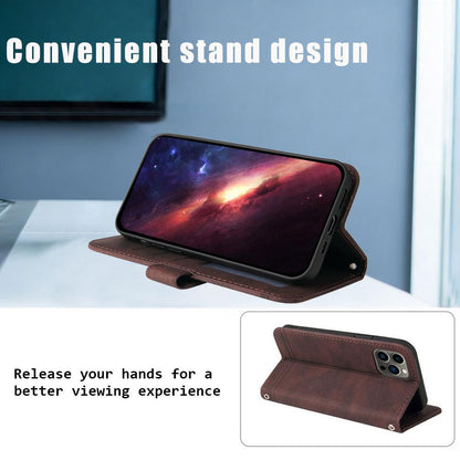 For Realme P4x 5G Skin Feel Life Tree Metal Button Leather Phone Case - Brown - EDA004594730C