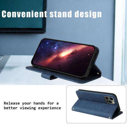 For Realme P4x 5G Skin Feel Life Tree Metal Button Leather Phone Case - Blue - EDA004594730E