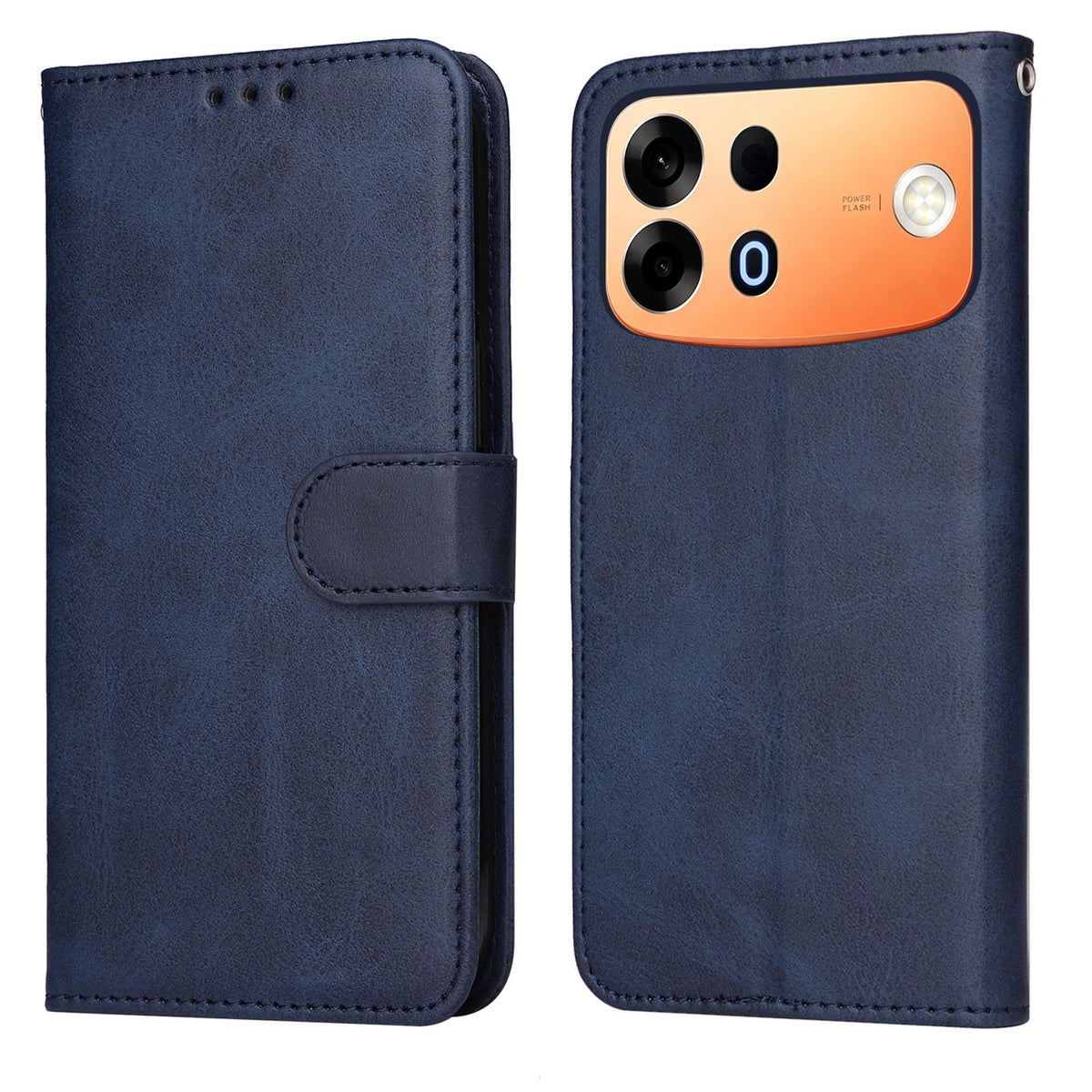 For OPPO A7 Pro Max 5G Classic Calf Texture Flip Leather Phone Case - Blue - EDA004595936A