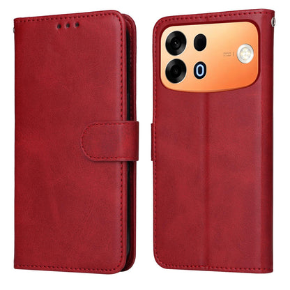 For OPPO A7 Pro Max 5G Classic Calf Texture Flip Leather Phone Case - Red - EDA004595936B