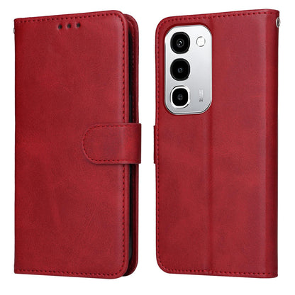 For Realme P4R 5G / P4x 4G / C100 4G / C100i Classic Calf Texture Flip Leather Phone Case - Red - EDA004596027B