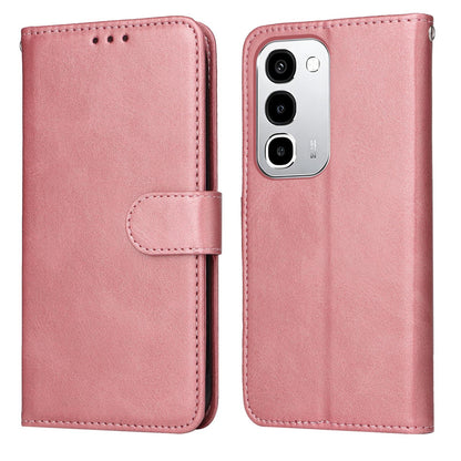 For Realme P4R 5G / P4x 4G / C100 4G / C100i Classic Calf Texture Flip Leather Phone Case - Rose Gold - EDA004596027E