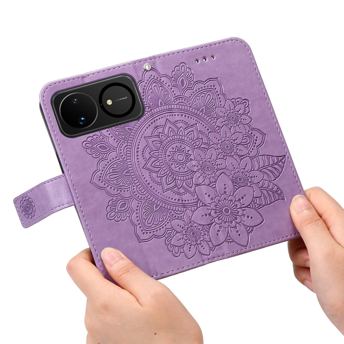For Huawei nova 16 Seven-petal Flowers Embossing Leather Phone Case(Light Purple)