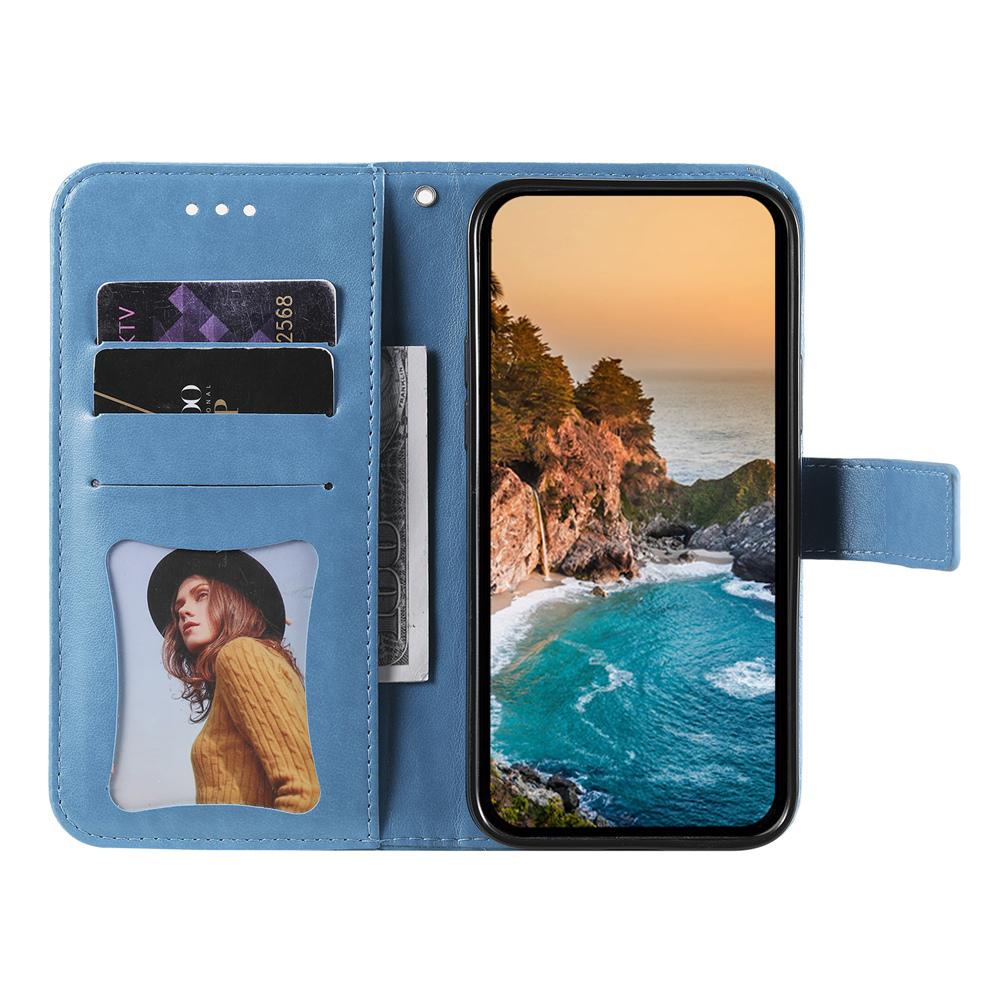For Huawei nova 16 Seven-petal Flowers Embossing Leather Phone Case(Blue)