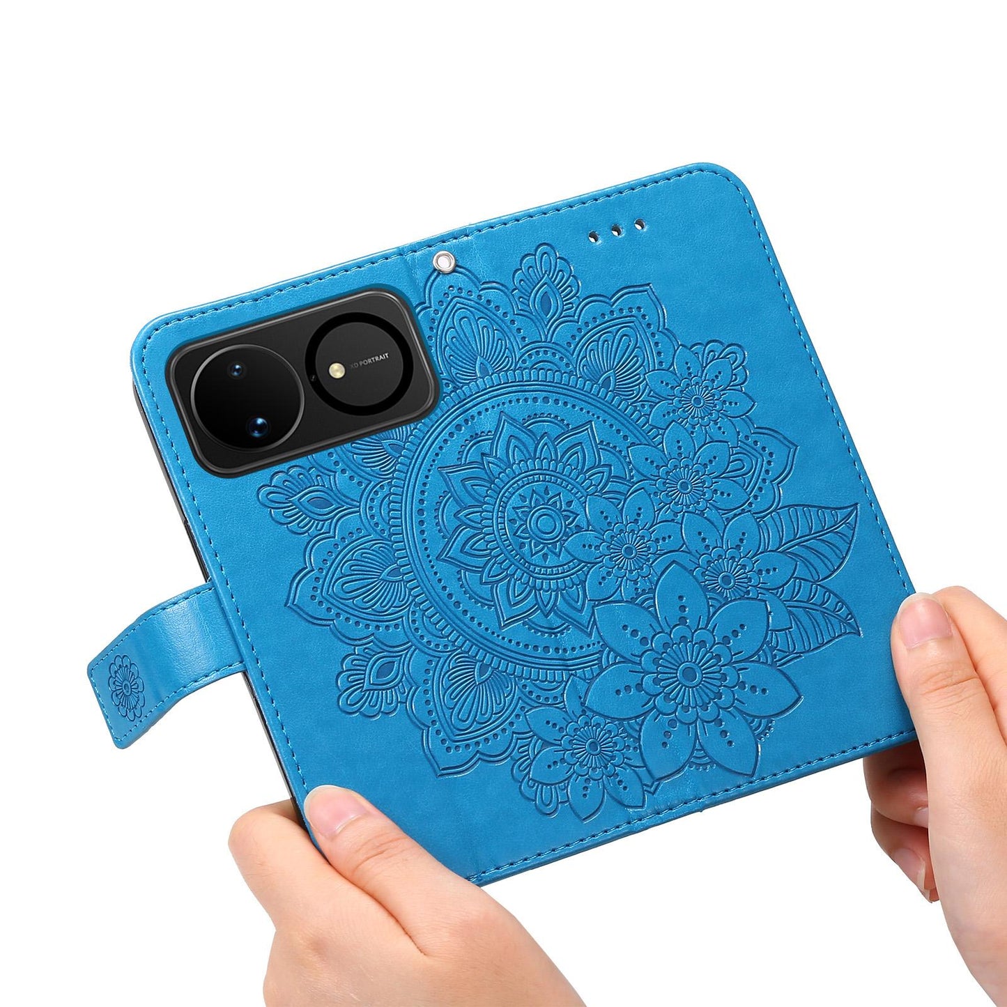 For Huawei nova 16 Seven-petal Flowers Embossing Leather Phone Case(Blue)