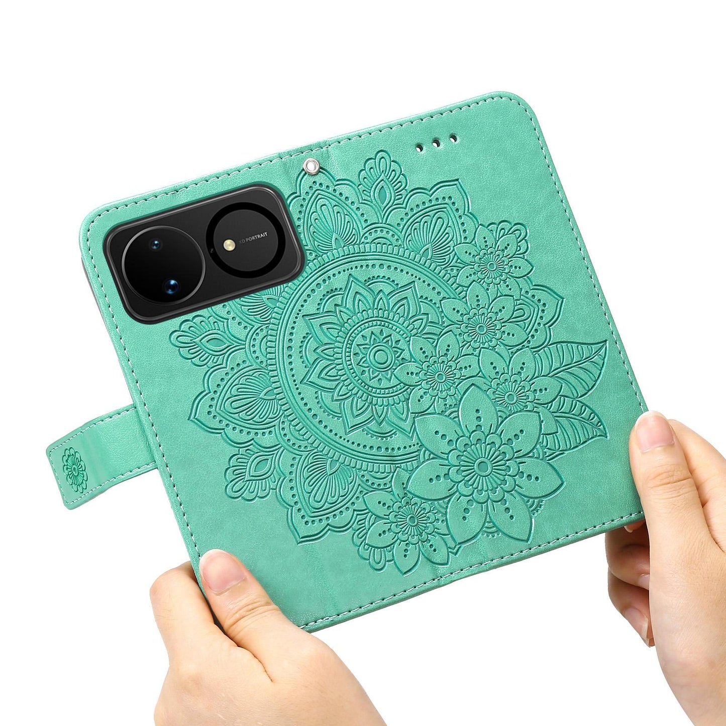 For Huawei nova 16 Seven-petal Flowers Embossing Leather Phone Case(Green)