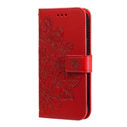 For Huawei nova 16 Seven-petal Flowers Embossing Leather Phone Case(Red)